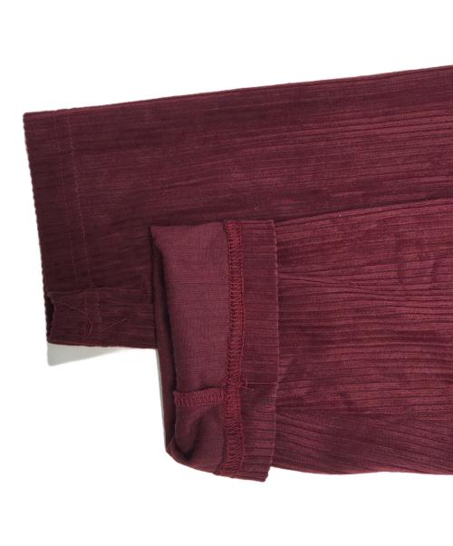 Jean Paul Gaultier FEMME（ジャンポールゴルチエ フェム）Jean Paul Gaultier FEMME (ジャンポールゴルチエ フェム) プルオーバーベロアシャツ レッド サイズ:40の古着・服飾アイテム