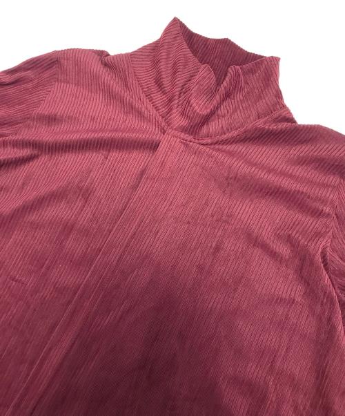 Jean Paul Gaultier FEMME（ジャンポールゴルチエ フェム）Jean Paul Gaultier FEMME (ジャンポールゴルチエ フェム) プルオーバーベロアシャツ レッド サイズ:40の古着・服飾アイテム