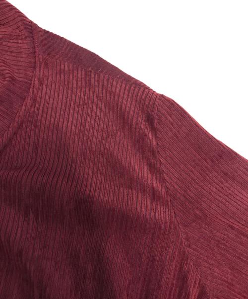 Jean Paul Gaultier FEMME（ジャンポールゴルチエ フェム）Jean Paul Gaultier FEMME (ジャンポールゴルチエ フェム) プルオーバーベロアシャツ レッド サイズ:40の古着・服飾アイテム