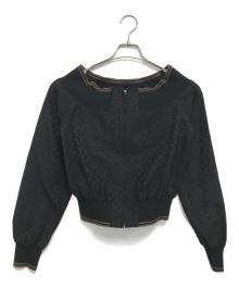 Jean Paul Gaultier FEMME（ジャンポールゴルチエ フェム）の古着「ドット柄ジップアップジャケット」｜ブラック