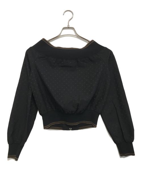 Jean Paul Gaultier FEMME（ジャンポールゴルチエ フェム）Jean Paul Gaultier FEMME (ジャンポールゴルチエ フェム) ドット柄ジップアップジャケット ブラック サイズ:40の古着・服飾アイテム