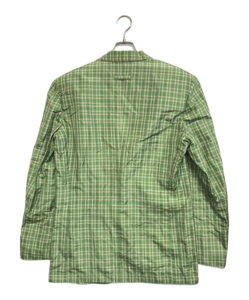 Jean Paul Gaultier homme（ジャンポールゴルチェオム）Jean Paul Gaultier homme (ジャンポールゴルチェオム) チェックテーラードジャケット グリーン サイズ:50の古着・服飾アイテム