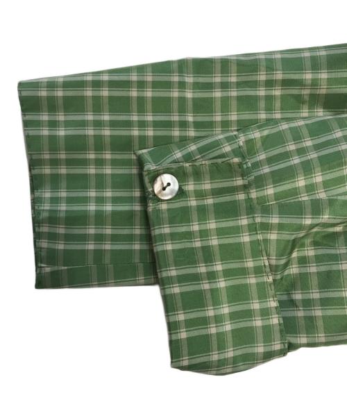 Jean Paul Gaultier homme（ジャンポールゴルチェオム）Jean Paul Gaultier homme (ジャンポールゴルチェオム) チェックテーラードジャケット グリーン サイズ:50の古着・服飾アイテム