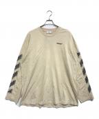 OFFWHITEオフホワイト）の古着「ミニロゴプリント長袖カットソー」｜ベージュ