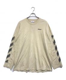 OFFWHITE（オフホワイト）の古着「ミニロゴプリント長袖カットソー」｜ベージュ