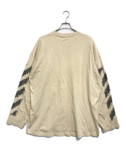OFFWHITE（オフホワイト）OFFWHITE (オフホワイト) ミニロゴプリント長袖カットソー ベージュ サイズ:Lの古着・服飾アイテム
