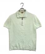 HERMESエルメス）の古着「レザーストラップハーフジップポロシャツ」｜ホワイト