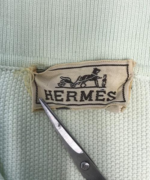 HERMES（エルメス）HERMES (エルメス) レザーストラップハーフジップポロシャツ ホワイト サイズ:Mの古着・服飾アイテム