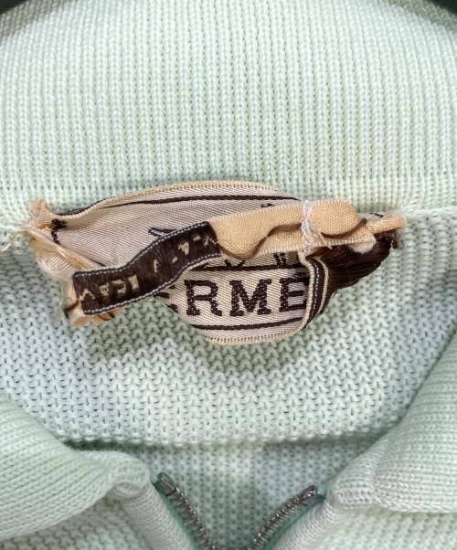 HERMES（エルメス）HERMES (エルメス) レザーストラップハーフジップポロシャツ ホワイト サイズ:Mの古着・服飾アイテム