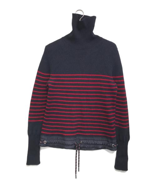 MONCLER（モンクレール）MONCLER (モンクレール) ボーダータートルネックニット ネイビー サイズ:表記なしの古着・服飾アイテム