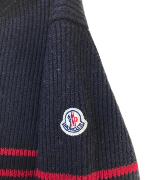 MONCLER（モンクレール）MONCLER (モンクレール) ボーダータートルネックニット ネイビー サイズ:表記なしの古着・服飾アイテム