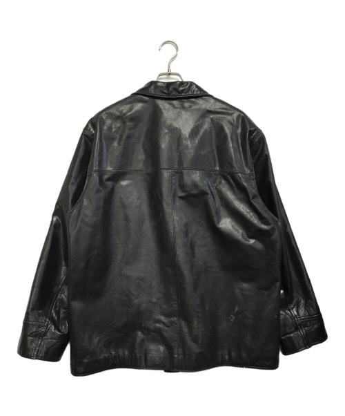POLO RALPH LAUREN（ポロ・ラルフローレン）POLO RALPH LAUREN (ポロ・ラルフローレン) レザーカーコート ブラック サイズ:XLの古着・服飾アイテム