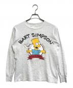 キャラクターロングスリーブTシャツキャラクターロングスリーブTシャツ）の古着「80s simpsons(シンプソンズ) キャラクターロングスリーブTシャツ」｜グレー