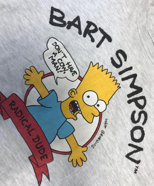 キャラクターロングスリーブTシャツ（キャラクターロングスリーブTシャツ）キャラクターロングスリーブTシャツ (キャラクターロングスリーブTシャツ) 80s simpsons(シンプソンズ) キャラクターロングスリーブTシャツ グレー サイズ:Mの古着・服飾アイテム