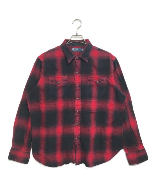 POLO RALPH LAUREN（ポロ・ラルフローレン）POLO RALPH LAUREN (ポロ・ラルフローレン) オンブレチェックウエスタンネルシャツ レッド サイズ:XLの古着・服飾アイテム