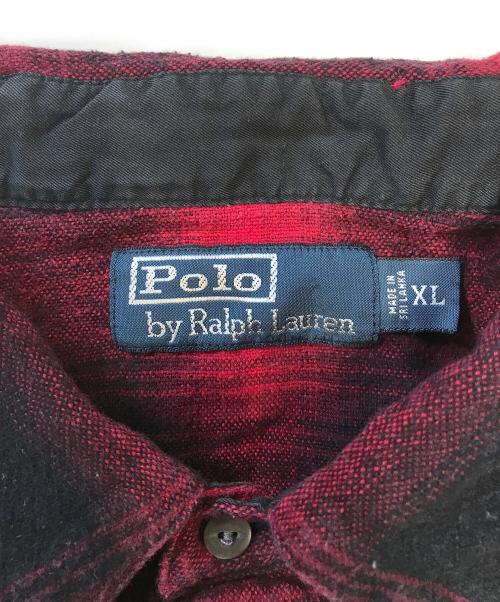 POLO RALPH LAUREN（ポロ・ラルフローレン）POLO RALPH LAUREN (ポロ・ラルフローレン) オンブレチェックウエスタンネルシャツ レッド サイズ:XLの古着・服飾アイテム