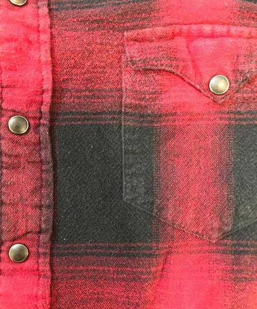 POLO RALPH LAUREN（ポロ・ラルフローレン）POLO RALPH LAUREN (ポロ・ラルフローレン) オンブレチェックウエスタンネルシャツ レッド サイズ:XLの古着・服飾アイテム