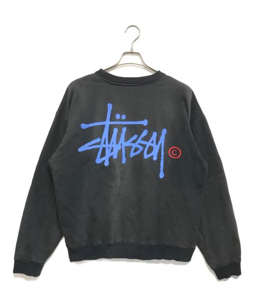 stussy（ステューシー）stussy (ステューシー) デカロゴ両面プリントスウェット ブラック サイズ:Lの古着・服飾アイテム