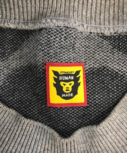HUMAN MADE（ヒューマンメイド）HUMAN MADE (ヒューマンメイド) ハート柄ニット グレー サイズ:Mの古着・服飾アイテム