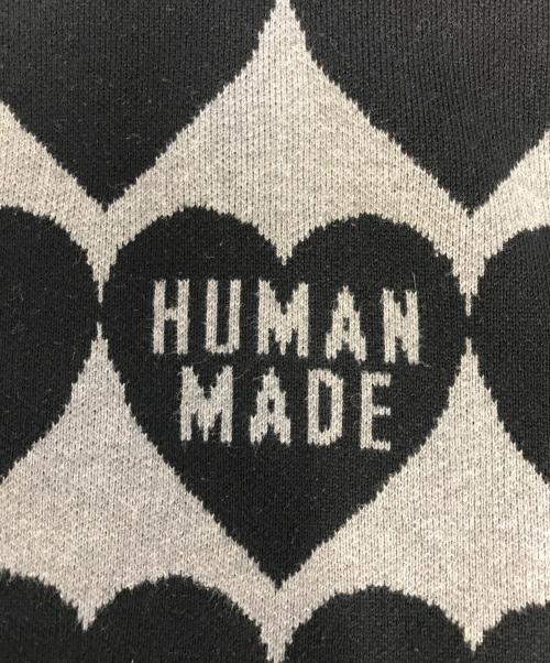 HUMAN MADE（ヒューマンメイド）HUMAN MADE (ヒューマンメイド) ハート柄ニット グレー サイズ:Mの古着・服飾アイテム