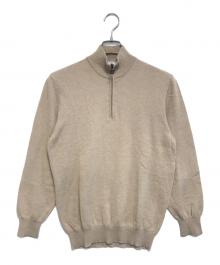 Salvatore Ferragamo（サルヴァトーレ フェラガモ）の古着「カシミヤ混ハーフジップニット」｜ベージュ