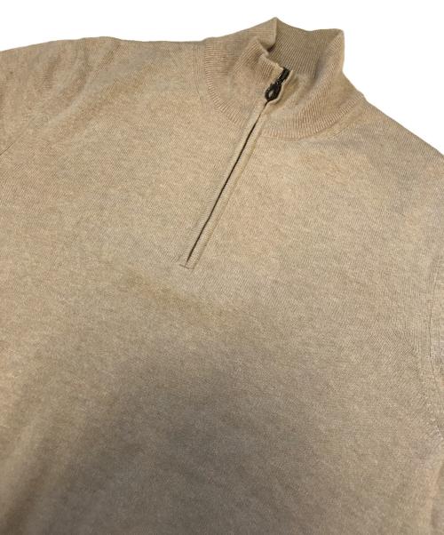 Salvatore Ferragamo（サルヴァトーレ フェラガモ）Salvatore Ferragamo (サルヴァトーレ フェラガモ) カシミヤ混ハーフジップニット ベージュ サイズ:Sの古着・服飾アイテム