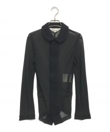 COMME des GARCONS COMME des GARCONS（コムデギャルソン コムデギャルソン）の古着「丸襟切替シアーシャツ」｜ブラック
