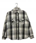FIVE BROTHERファイブブラザー）の古着「チェックネルシャツ」｜ホワイト×ブラック
