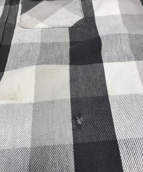 FIVE BROTHER（ファイブブラザー）FIVE BROTHER (ファイブブラザー) チェックネルシャツ ホワイト×ブラック サイズ:XLの古着・服飾アイテム