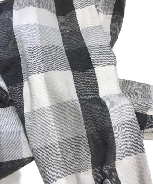 FIVE BROTHER（ファイブブラザー）FIVE BROTHER (ファイブブラザー) チェックネルシャツ ホワイト×ブラック サイズ:XLの古着・服飾アイテム