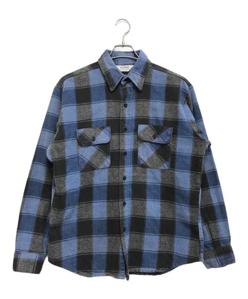 FIVE BROTHER（ファイブブラザー）FIVE BROTHER (ファイブブラザー) チェックネルシャツ ブルー×ブラック サイズ:Lの古着・服飾アイテム