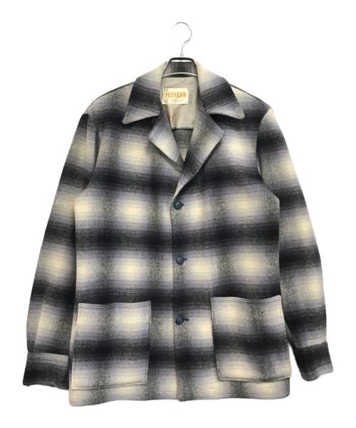 PENNYS（ペニーズ）PENNYS (ペニーズ) オンブレウールジャケット ホワイト×ネイビー×ブラック サイズ:表記なしの古着・服飾アイテム