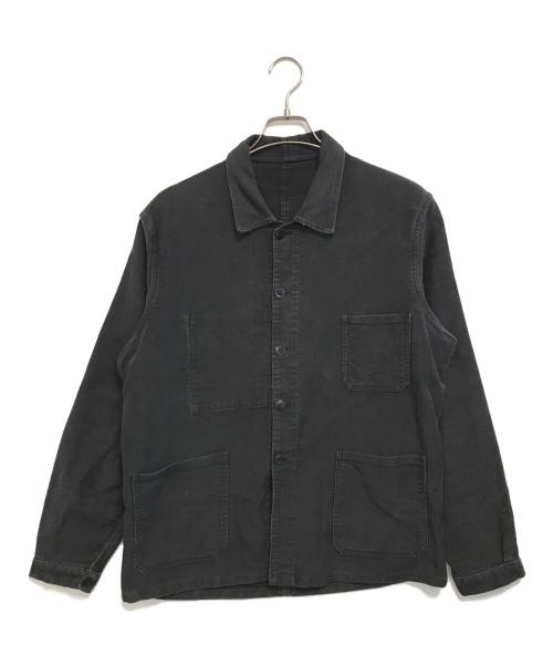 VINTAGE（ヴィンテージ）VINTAGE (ヴィンテージ) ブラックモールスキンワークジャケット ブラック サイズ:52の古着・服飾アイテム