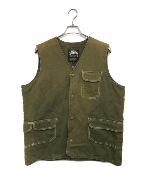stussy（ステューシー）stussy (ステューシー) ダックベスト オリーブ サイズ:XLの古着・服飾アイテム
