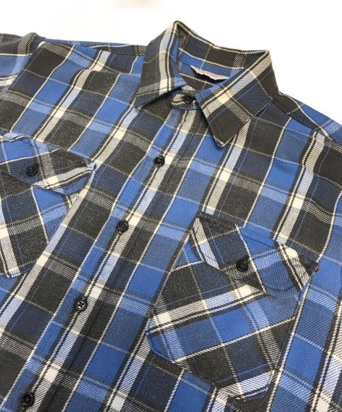 FROSTPROOF（フロントプルーフ）FROSTPROOF (フロントプルーフ) ヘビーチェックネルシャツ ブルー サイズ:表記なしの古着・服飾アイテム