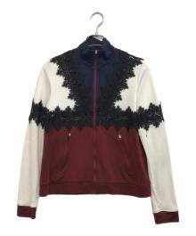 GANNI（ガニー）の古着「切替トラックジャケット」｜ホワイト×ネイビー×レッド