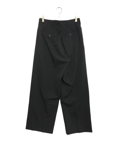Yohji Yamamoto pour homme（ヨウジヤマモト プールオム）Yohji Yamamoto pour homme (ヨウジヤマモト プールオム) ウールギャバ2タックワイドスラックス ブラック サイズ:3の古着・服飾アイテム