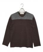 COMME des GARCONS SHIRTコムデギャルソンシャツ）の古着「バイカラーニット」｜ブラウン