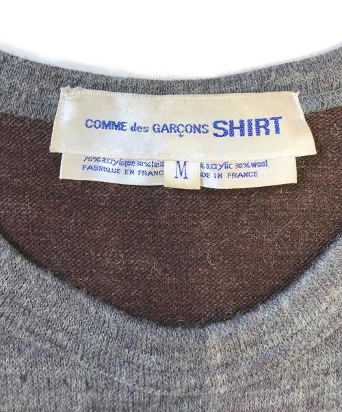 COMME des GARCONS SHIRT（コムデギャルソンシャツ）COMME des GARCONS SHIRT (コムデギャルソンシャツ) バイカラーニット ブラウン サイズ:Mの古着・服飾アイテム