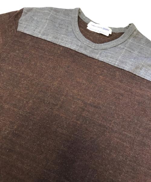 COMME des GARCONS SHIRT（コムデギャルソンシャツ）COMME des GARCONS SHIRT (コムデギャルソンシャツ) バイカラーニット ブラウン サイズ:Mの古着・服飾アイテム