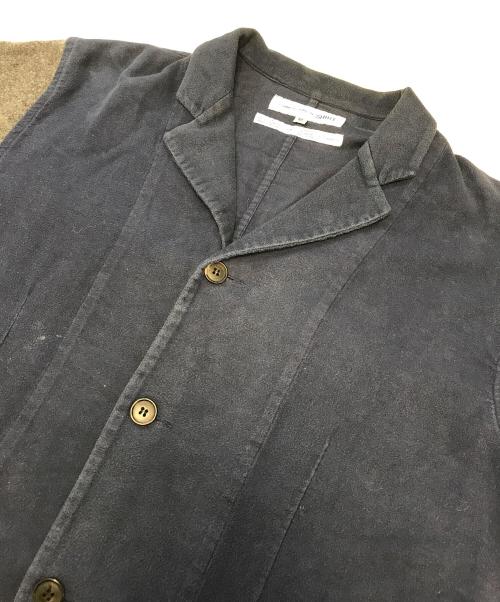 COMME des GARCONS SHIRT（コムデギャルソンシャツ）COMME des GARCONS SHIRT (コムデギャルソンシャツ) 異素材切替3Bジャケット ネイビー×グレー サイズ:Mの古着・服飾アイテム