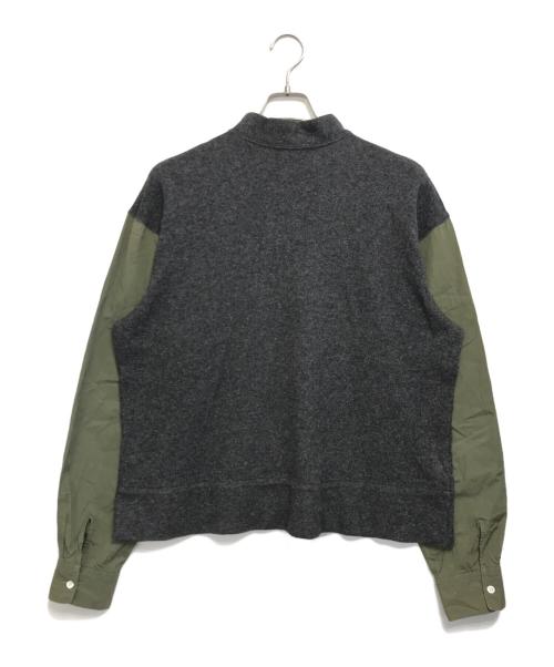 COMME des GARCONS SHIRT（コムデギャルソンシャツ）COMME des GARCONS SHIRT (コムデギャルソンシャツ) 異素材切替ニット グレー サイズ:Lの古着・服飾アイテム