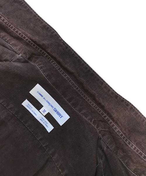COMME des GARCONS SHIRT（コムデギャルソンシャツ）COMME des GARCONS SHIRT (コムデギャルソンシャツ) ステッチデザインリネンシャツ ブラウン サイズ:Mの古着・服飾アイテム