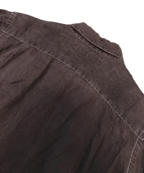 COMME des GARCONS SHIRT（コムデギャルソンシャツ）COMME des GARCONS SHIRT (コムデギャルソンシャツ) ステッチデザインリネンシャツ ブラウン サイズ:Mの古着・服飾アイテム
