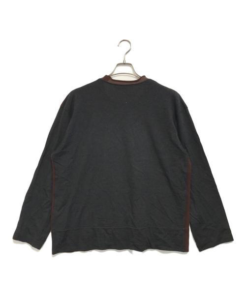 COMME des GARCONS SHIRT（コムデギャルソンシャツ）COMME des GARCONS SHIRT (コムデギャルソンシャツ) 異素材切替ロールネックニット ブラウン×グレー サイズ:Lの古着・服飾アイテム