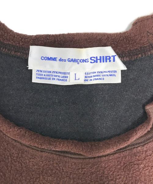 COMME des GARCONS SHIRT（コムデギャルソンシャツ）COMME des GARCONS SHIRT (コムデギャルソンシャツ) 異素材切替ロールネックニット ブラウン×グレー サイズ:Lの古着・服飾アイテム