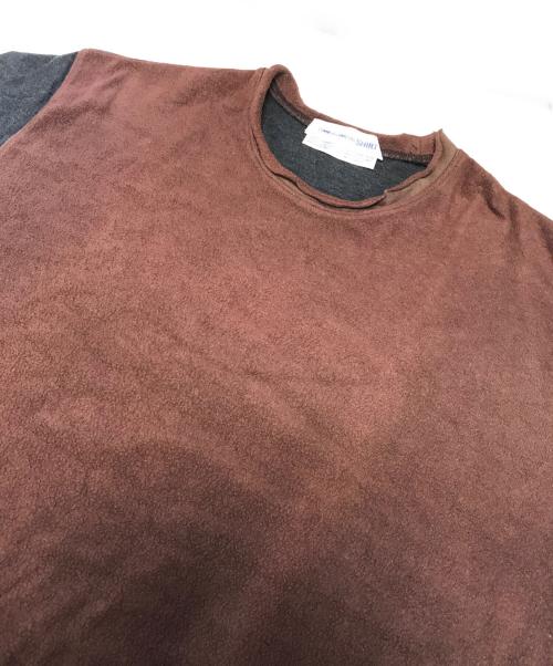 COMME des GARCONS SHIRT（コムデギャルソンシャツ）COMME des GARCONS SHIRT (コムデギャルソンシャツ) 異素材切替ロールネックニット ブラウン×グレー サイズ:Lの古着・服飾アイテム