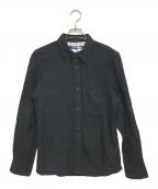COMME des GARCONS JUNYA WATANABE MANコム デ ギャルソン ジュンヤ ワタナベ マン）の古着「エルボーパッチ縮絨シャツ」｜ブラック
