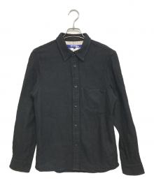 COMME des GARCONS JUNYA WATANABE MAN（コム デ ギャルソン ジュンヤ ワタナベ マン）の古着「エルボーパッチ縮絨シャツ」｜ブラック
