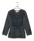 COMME des GARCONS COMME des GARCONSコムデギャルソン コムデギャルソン）の古着「ベロア装飾フリルスウェット」｜ブラック